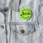 Aloha Hibiskus - flaches Hawaii Design + Ihre Idee Button (Beispiel)