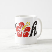 Aloha Hibiskus - flaches Hawaii Design + Ihre Idee Kaffeetasse (VorderseiteRechts)