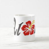 Aloha Hibiskus - flaches Hawaii Design + Ihre Idee Kaffeetasse (Mittel)