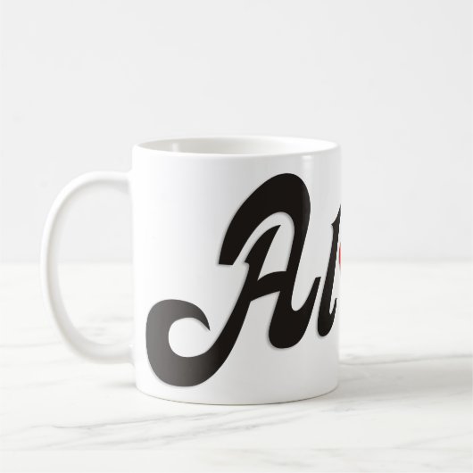 Aloha Hibiskus - flaches Hawaii Design + Ihre Idee Kaffeetasse (Links)