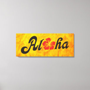 Aloha Hibiskus - flaches Hawaii Design + Ihre Idee Leinwanddruck