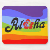 Aloha Hibiskus - flaches Hawaii Design + Ihre Idee Mousepad (Vorne)
