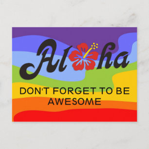 Aloha Hibiskus - flaches Hawaii Design + Ihre Idee Postkarte