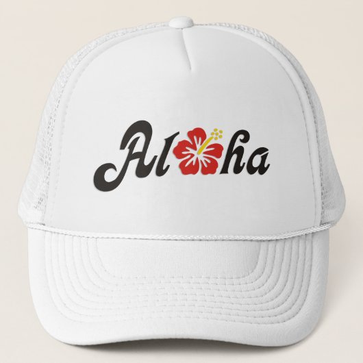 Aloha Hibiskus - flaches Hawaii Design + Ihre Idee Truckerkappe (Vorderseite)