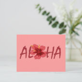 Aloha Hibiskus Hawaii Postkarte (Stehend Vorderseite)