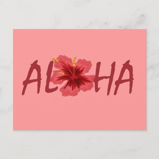 Aloha Hibiskus Hawaii Postkarte (Vorderseite)
