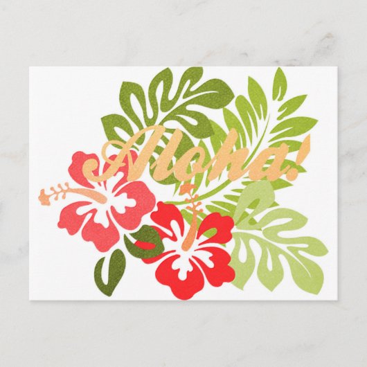 Aloha Hibiskus Postkarte (Vorderseite)