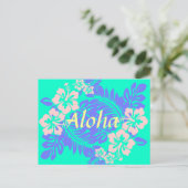Aloha Hibiskus Postkarte (Stehend Vorderseite)