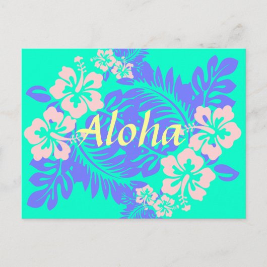 Aloha Hibiskus Postkarte (Vorderseite)