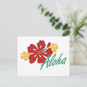 Aloha Hibiskus Postkarte (Stehend Vorderseite)
