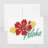 Aloha Hibiskus Postkarte (Vorne/Hinten)