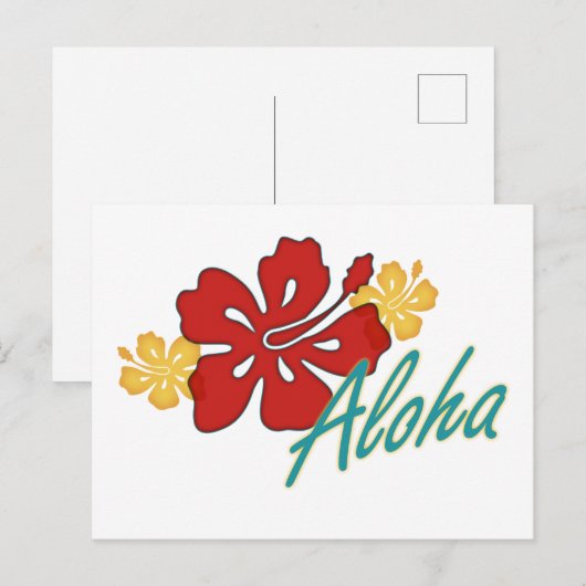 Aloha Hibiskus Postkarte (Vorne/Hinten)