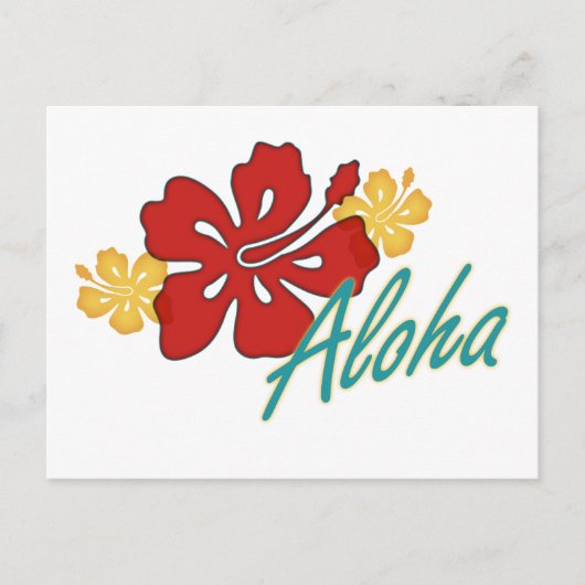 Aloha Hibiskus Postkarte (Vorderseite)