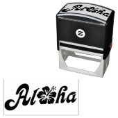 Aloha Hibiskus - solides Hawaii Design + Ihre Idee Permastempel (Beispiel)