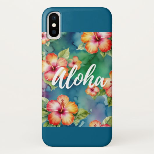 Aloha Hibiskus Tropenfarben-Blumendesign Case-Mate iPhone Hülle (Rückseite)