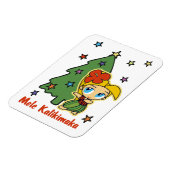 Aloha Honeys Christmas Blond Hula Girl Magnet (Linke Seite)