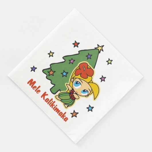 Aloha Honeys Christmas Blond Hula Girl Serviette (Ecke)