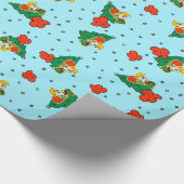 Aloha Honeys Christmas Blond Hula Girl Turq Geschenkpapier (Ecke)