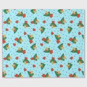 Aloha Honeys Christmas Blond Hula Girl Turq Geschenkpapier (Flach)