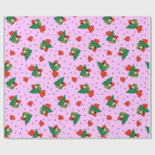 Aloha Honeys Christmas Hawaiian Hula Girl Lilac Geschenkpapier (Flach)