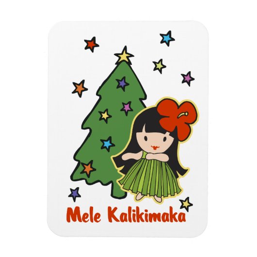 Aloha Honeys Christmas Hawaiian Hula Girl Magnet (Vertikal)