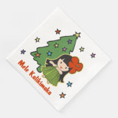 Aloha Honeys Christmas Hawaiian Hula Girl Serviette (Ecke)
