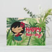 Aloha Honeys Christmas Holiday Hula Girl Palms Einladung (Stehend Vorderseite)