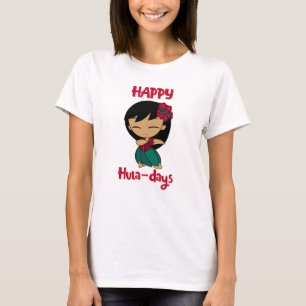 Aloha Honeys Christmas Holiday Hula Girl T-Shirt
