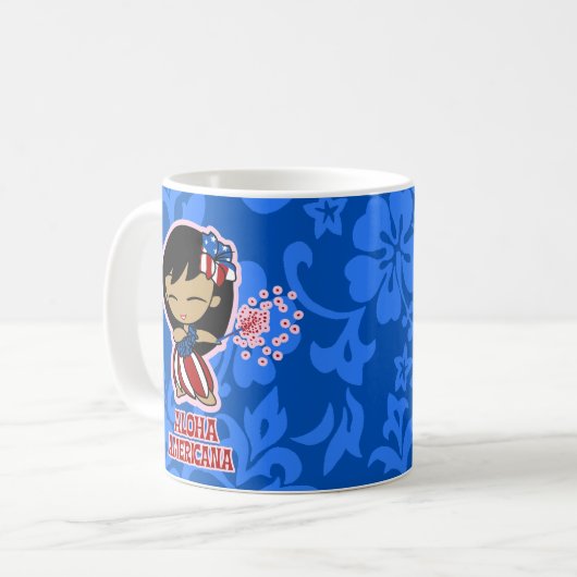 Aloha Honeys Firecracker Hula Girl Kaffeetasse (Vorderseite Links)