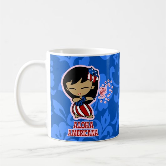 Aloha Honeys Firecracker Hula Girl Kaffeetasse (Links)