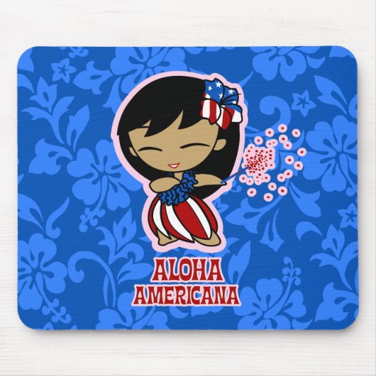 Aloha Honeys Firecracker Hula Girl Mousepads (Vorne)