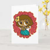 "Aloha Honeys" Grußkarten in Rot Karte (Gelbe Blume)