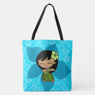 Aloha Honeys Hawaiian Aquamarin Hula Girl Beach Ba Tasche