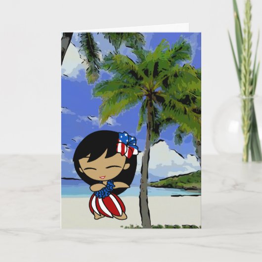 Aloha Honeys Hawaiian Beach Patriotic Cards Karte (Vorderseite)