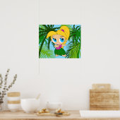 Aloha Honeys Hawaiian Blond Hula Girl Poster (Küche)