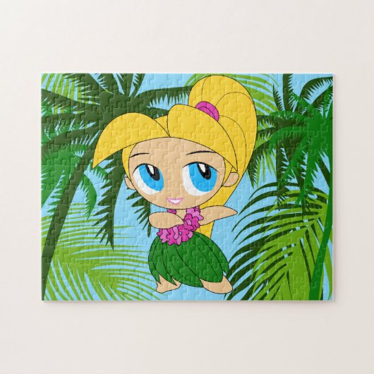 Aloha Honeys Hawaiian Blond Hula Girl Puzzle (Horizontal)