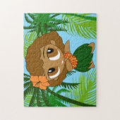Aloha Honeys Hawaiian Brawn Hair Hula Girl Puzzle (Vertikal)