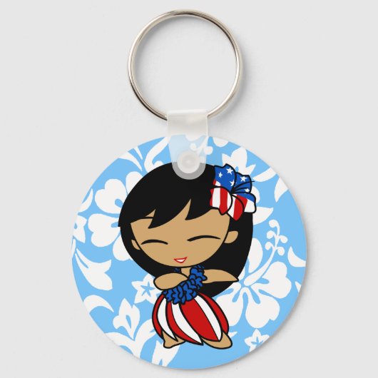 Aloha Honeys Hawaiian Hibisken Patriotic Key Chain Schlüsselanhänger (Vorderseite)