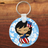 Aloha Honeys Hawaiian Hibisken Patriotic Key Chain Schlüsselanhänger (Vorderseite)