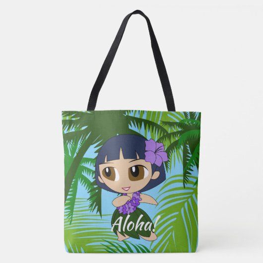 Aloha Honeys Hawaiian Hula Girl Beach Bag Tasche (Vorderseite)