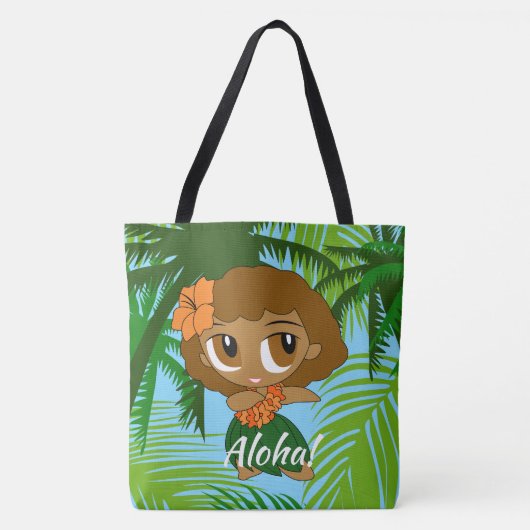 Aloha Honeys Hawaiian Hula Girl Beach Bag Tasche (Vorderseite)