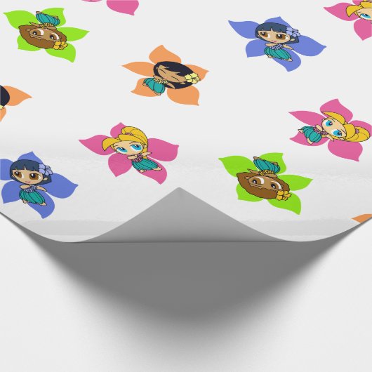 Aloha Honeys Hawaiian Hula Girl Wrapping Paper Geschenkpapier (Ecke)