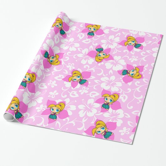 Aloha Honeys Hawaiian Hula Girl Wrapping Paper Geschenkpapier (Ungerollt)