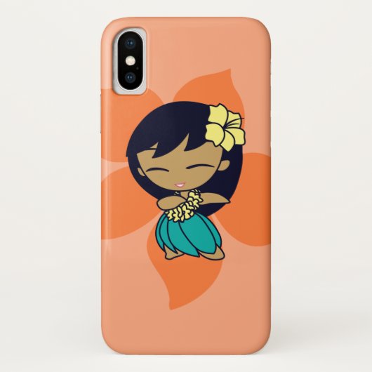 Aloha Honeys Hawaiian Papaya Hibiskus Hula Girl Case-Mate iPhone Hülle (Rückseite)