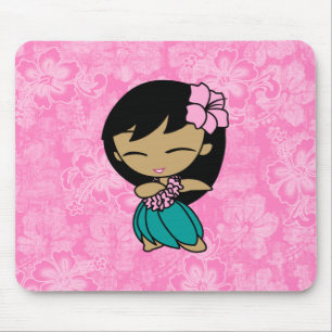 Aloha Honeys Hula Girl Hibiskus Mousepads