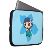 Aloha Honeys Hula Girl Hibiskus Neoprene Laptopschutzhülle (Vorne Rechts)