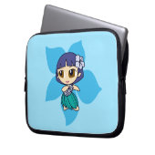 Aloha Honeys Hula Girl Hibiskus Neoprene Laptopschutzhülle (Vorderseite Links)
