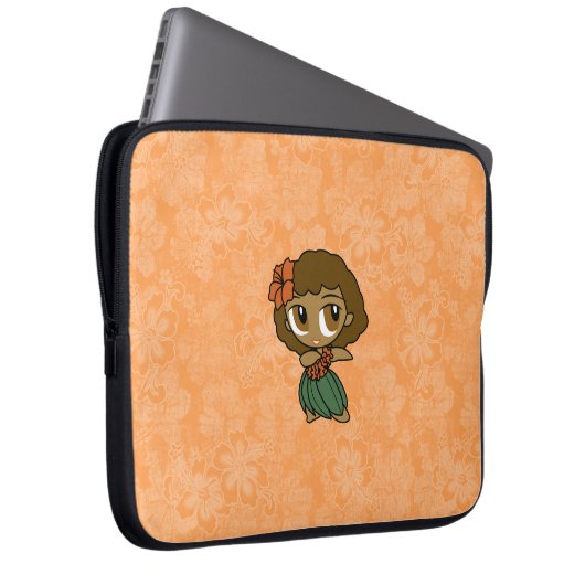 Aloha Honeys Hula Girl Hibiskus Neoprene Laptopschutzhülle (Vorne Rechts)