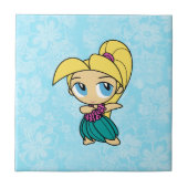 Aloha Honeys Hula Girl Hibiskus Tile Trivets Fliese (Vorderseite)