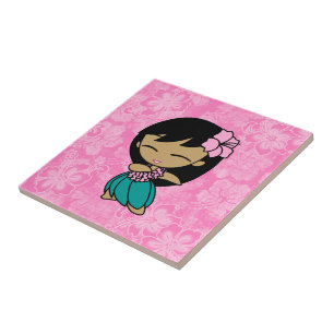 Aloha Honeys Hula Girl Hibiskus Tile Trivets Fliese